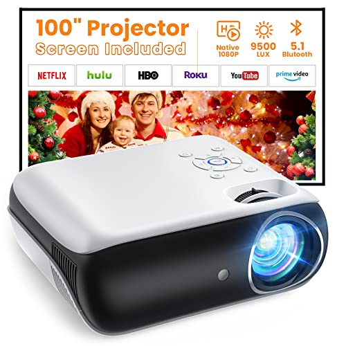 Projecteur Bluetooth Full HD avec écran inclus mini cinéma pour chambre