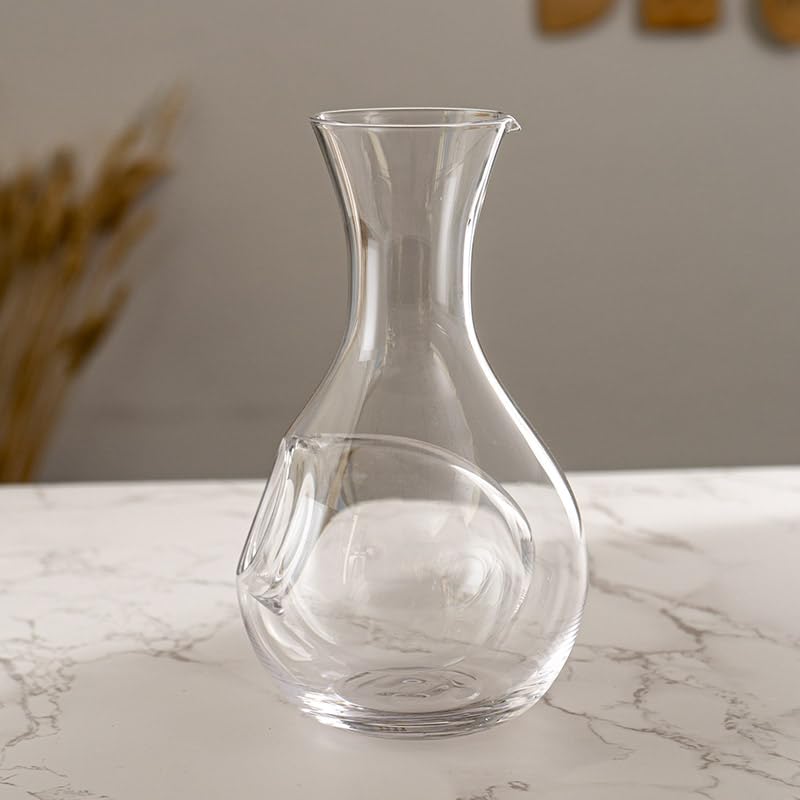 Urban Tokyo Decantador japonés de copa de vino para sake frío, botella de sake de 12 onzas líquidas con cavidad de hielo para uso doméstico o restaurante (cavidad de bolsillo transparente)