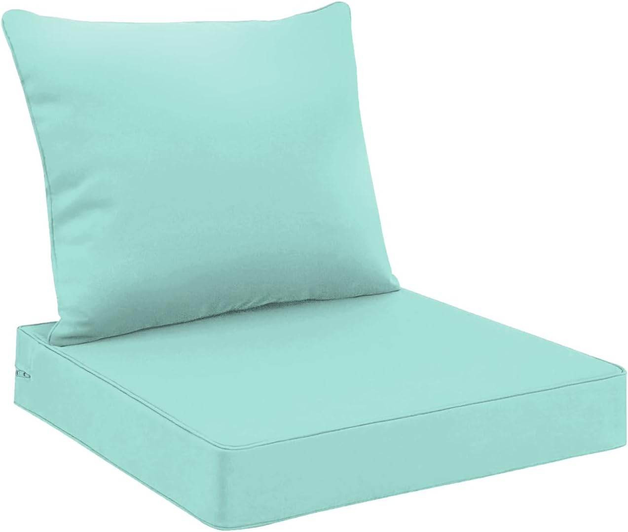 All Smiles Outdoor Seat Cushions for Patio Furniture Set of 24x24 Inch for Waterproof Replacement Cushions with Removable Cover for Chair Yard Garden Deck,Aqua Turquoise Teal Aqua 24X24X4 Inch