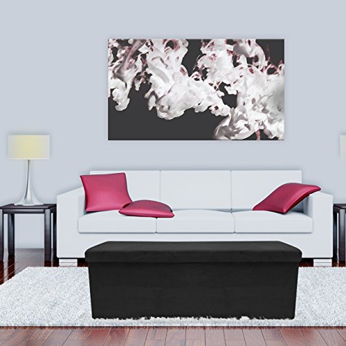 Sorbus Storage Ottoman Bench – Collapsible/Folding Bench Chest With Cover – Perfect Toy And Shoe Chest, Hope Chest, Pouffe Ottoman, Seat, Foot Rest, – Contemporary Faux Suede (Black) #TOP2