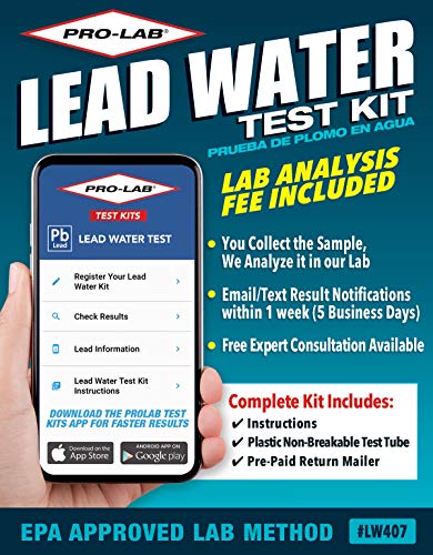 ProLab Lead in Water Test Kit - Lab Fee Included! Emailed Results Within 1 Week Includes Return Mailer, 1.8 Ounce