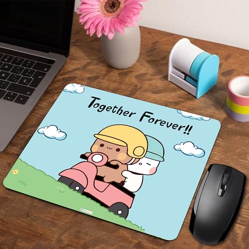 Bubu Dudu Mouse Pad for Laptop Desktop PC Gaming Mousepads Rubber Base with Anti Skid Smooth Surface (22 cm x 18 cm) Bubu Dudu Lover Mouse pad at-3