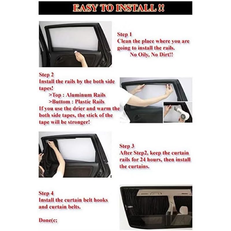 Rideau Voiture,Rideau Occultant Voiture Lot De 2 Pare-soleils 70 Cm, Rideaux Latéraux for Vitres Arrière, Pliables, Protection UV, Accessoires en Tissu Pur Noir(Black 70x47cm)