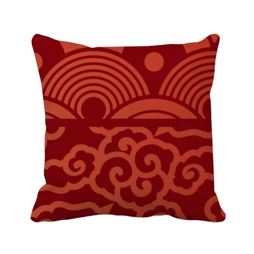 Housse de coussin vagues chinoises style japonais taie carrée salon