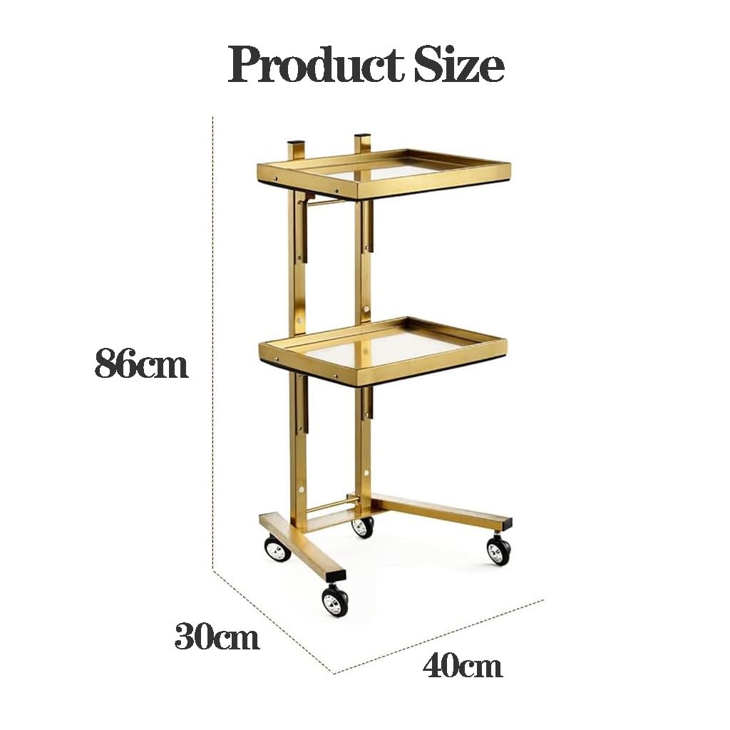 Carrello a 3 ripiani in acciaio inox con ruote, supporto resistente per salone e cucina, organizer mobile con vassoi