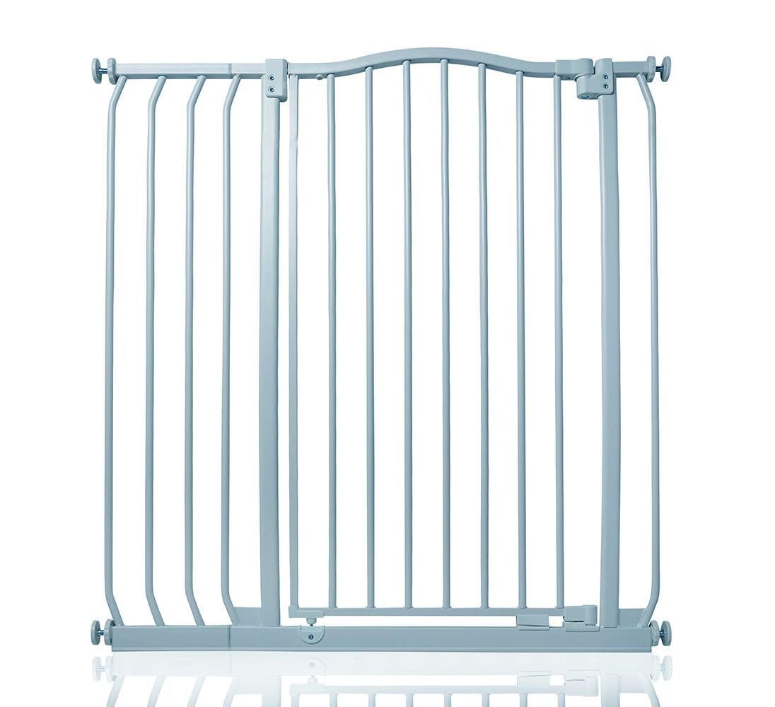 Safetots Extra Tall Curved Top Safety Gate, 89cm - 98cm, Matt Grey, Extra Tall 100cm in Height, Pressure Fit Stair Gate, Baby Gate for Doors Hallways and Spaces, Safety Barrier, Easy Installation