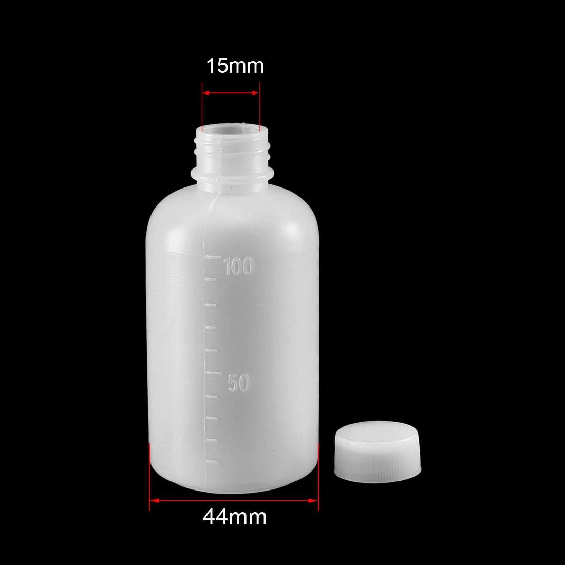 uxcell Plastic Lab Chemical Reagent Bottle 100ml/3.4oz Small Mouth Sample Sealing Liquid Storage Container 20pcs