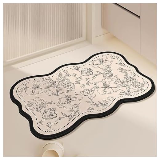 WC Bathroom Bathroom Light Luxury Absorbent Anti-Slip Door Rug 15.6×23.4Inch，Wave