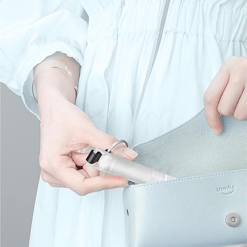 Miniatura 5 de Mini botella de spray con llavero, 4 piezas, mini botella de spray de plástico de perfume recargable vacía de 0.1 fl oz, blanco