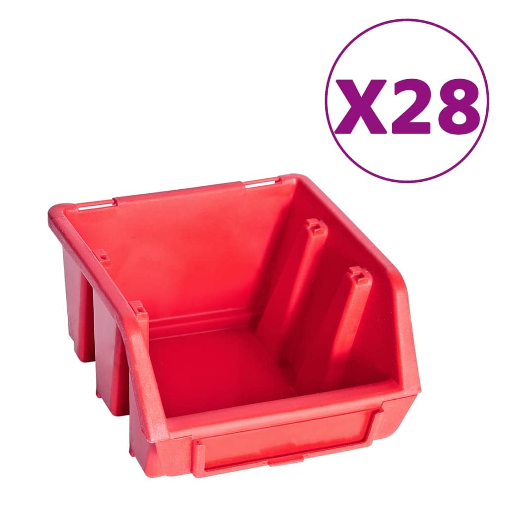Genérico Kit de Cajas de almacenaje 141 pzas Paneles de Pared Rojo/Negro,Bricolaje,Accesorios de Bricolaje,Organización y Almacenamiento de Herramientas,Armarios para herramientas-150814