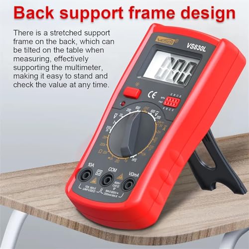 Multimètre numérique automatique testeur de tension AC/DC ohmmètre ampèremètre Rosso