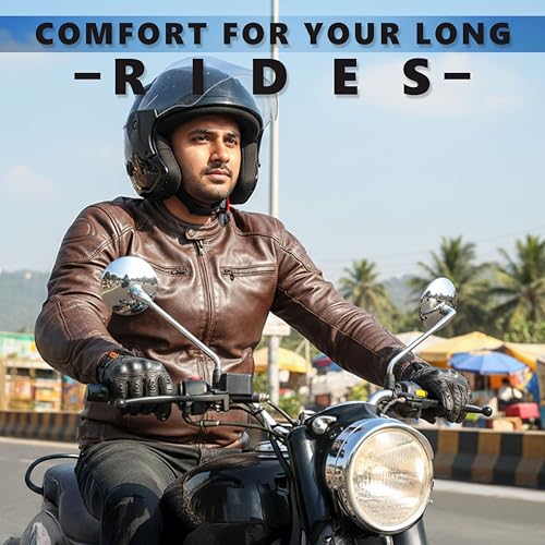Image of Cortex TRIGER Half Face Helmet Glossy Finish with Scratch Resistant Polycarbonate Visor, Hard ABS Shell Helmet for Men and Women | Clear Visor, Lightweight