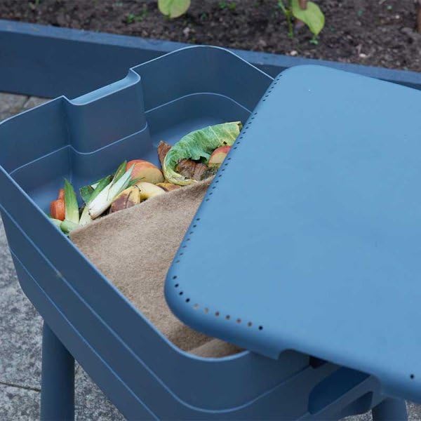 Garden Mile Wurmkomposter mit 3 Ablagen – Wurmkomposteimer für den Außenbereich, komplettes Wurmkompost-Set, große Outdoor-Kompost-Aufbewahrungsbehälter für das Recycling von Lebensmittelabfällen,