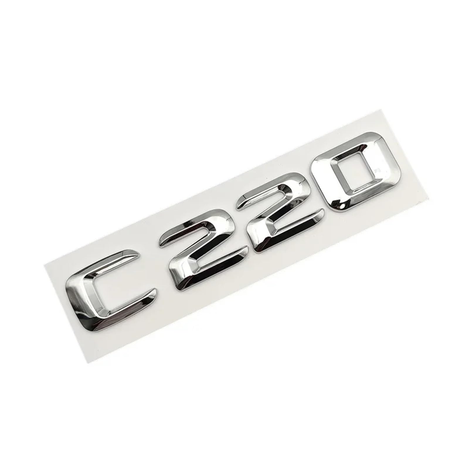 NIBOTT 3D ABS Chrome Car Rear Trunk Emblem Badge Letters C180 C200 C220 C250 C300 C350 4MATIC Logo Fit For Mercedes W205 W204 Accessories(C220)