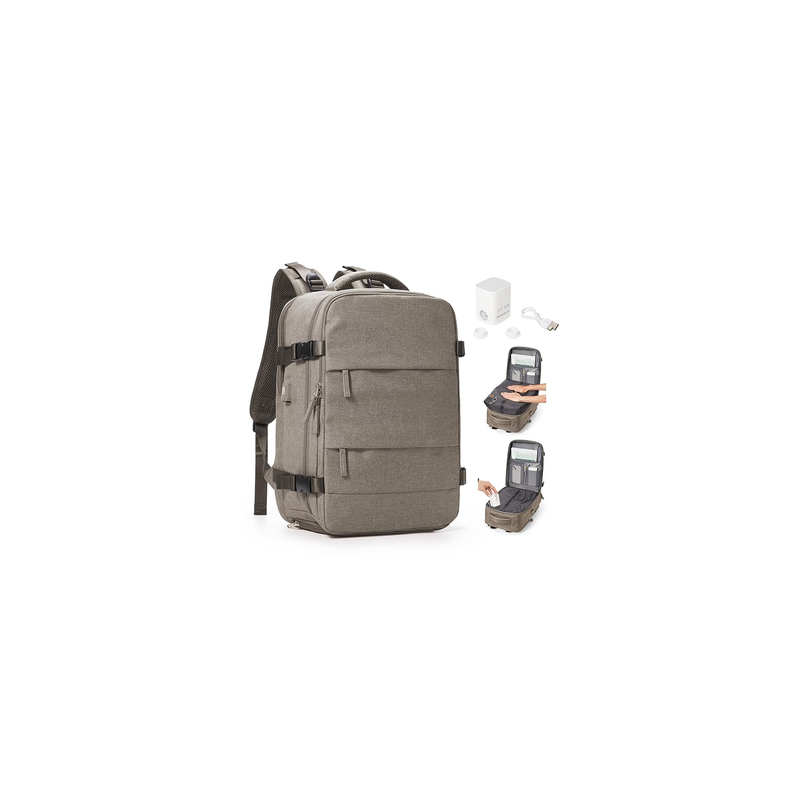 BJLFS Zaino da Viaggio con Sottovuoto Ryanair 40x30x20 Bagaglio a mano | Zaino Ryanair 40x30x20 Sottovuoto con Pompa Borse da Cabina per Easyjet con Tasca Antifurto Zaino Casual per 16 Laptop Uomo