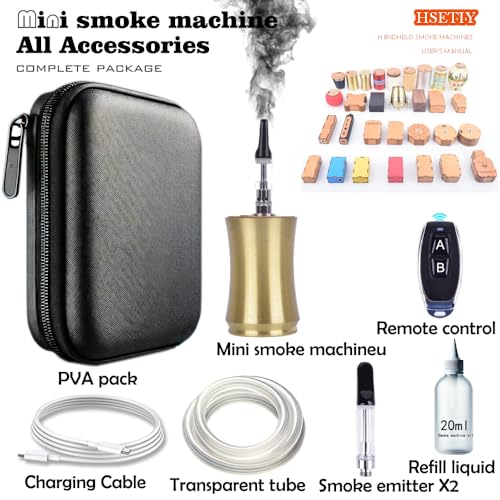 Yiduomile Mini Smoke Machine for Photography Scenes - Portable Metal Fog Effect Device with Remote Control, Perfect for Magic, Cosplay, and Special Effects (gold3 metal) - Thumbnail 5