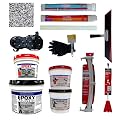 MPC Flake Floor Epoxy System, Light Grey Pre-Tinted Industrial- and Contractor-Grade Floor Epoxy Kit for Residential and Commercial Use, 3 Gallons, 25 Pounds, Covers 400 Square Feet, Domino