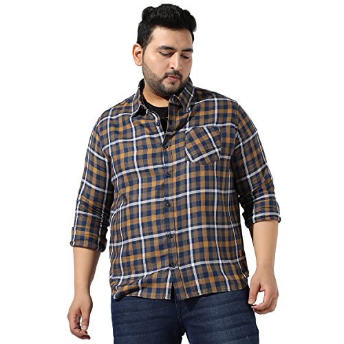 Image of Instafab Plus Men's Button Up Regular Fit Shirt for Casual Wear Modern Clothing Shirt Crafted with Regular Sleeve, Comfort Fit & High-Performance for Everyday Wear