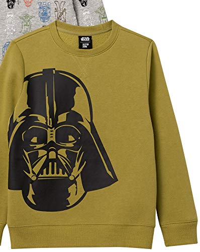 Amazon Essentials Disney | Marvel | Star Wars Boys' Fleece Crew Sweatshirts (Previously Spotted Zebra), Pack Of 2, Grey/Brown, Star Wars Big Vader, Small #TOP1