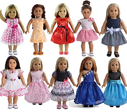 sweet dolly 7 Dresses Doll Clothes Fits 18 Inch Doll American Girl Doll