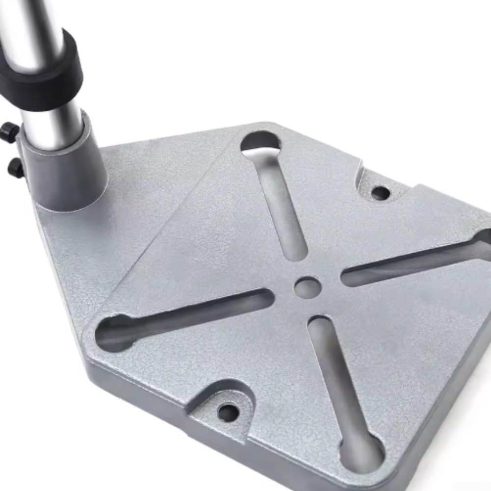 Support de perceuse réglable, 40 x 22,5 x 15 cm, support de base en aluminium pour perceuse manuelle avec colonne solide et vibrations minimales, convient pour les amateurs de bricolage et les