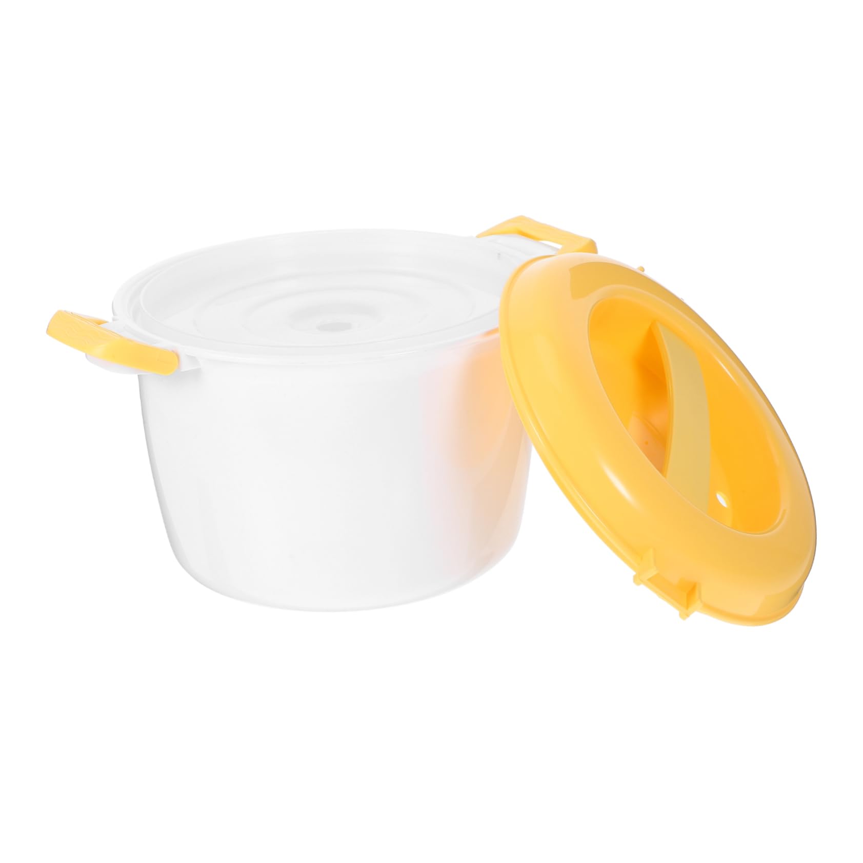 GLEAVI Microwave Rice Cooker Multi-Purpose Food Container for Prep Plastic Includes Lid and Measuring Cup for Cooking Rice