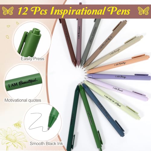Image of Mooliwe 24 Pcs Positive Affirmation Gift Set Gratitude Notebooks with Pens Small Bags Motivational Encouragement Notepads Daily Affirmations Journal for Women Stress Relief Self Care (Morandi)