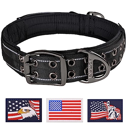 ADITYNA Riesiges Hundehalsband mit Griff, verstellbares XXL-Halsband 76,2 bis 91,4 cm, exklusiv für große Hunderassen wie Mastiff, Kangal, Bernhardiner (Schwarz, XXL: Halsumfang von 76,2–91,4 cm)