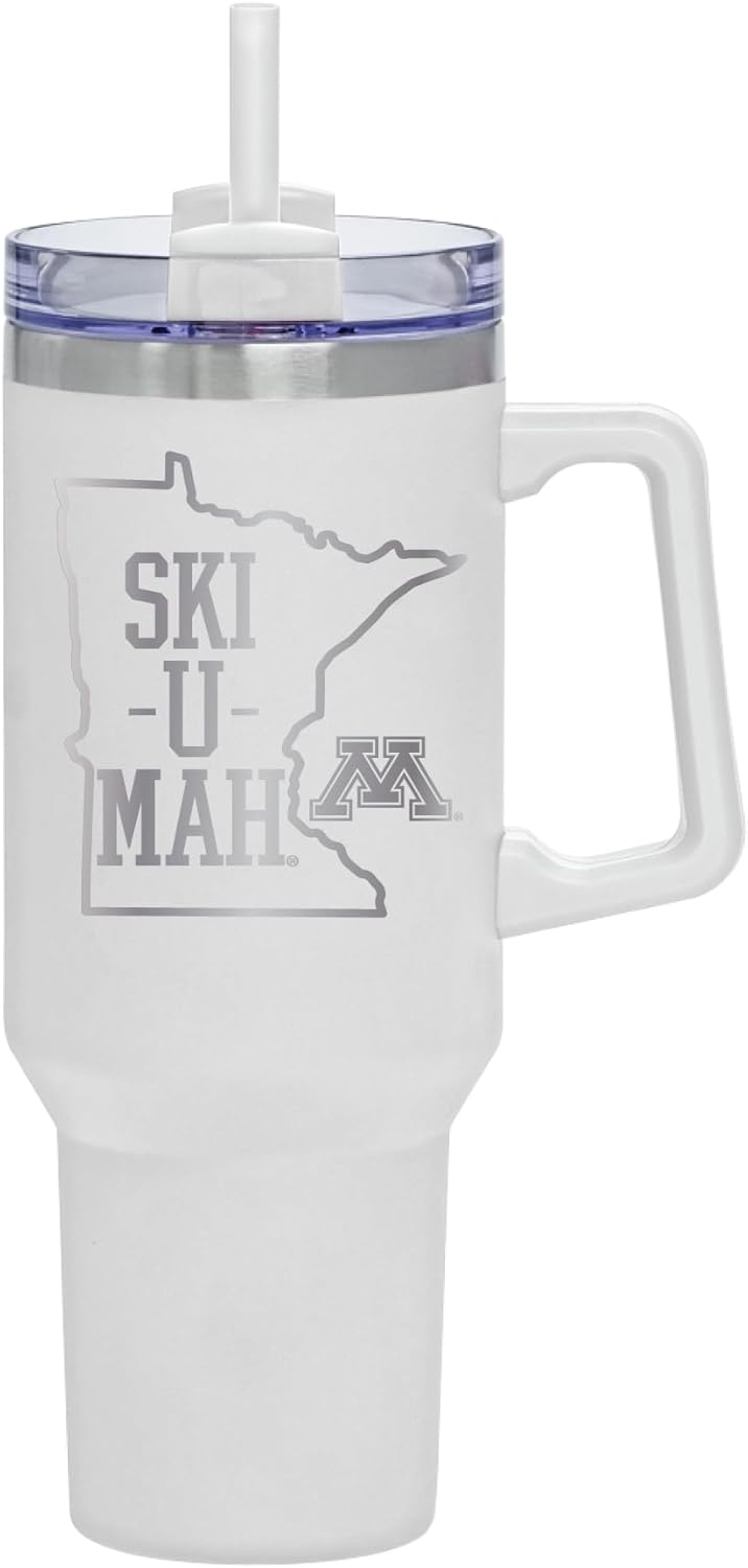 INDIGO FALLS Officially Licensed 40oz Laser Etch Rocky Tumbler with Handle (MyState, Texas Tech Red Raiders)