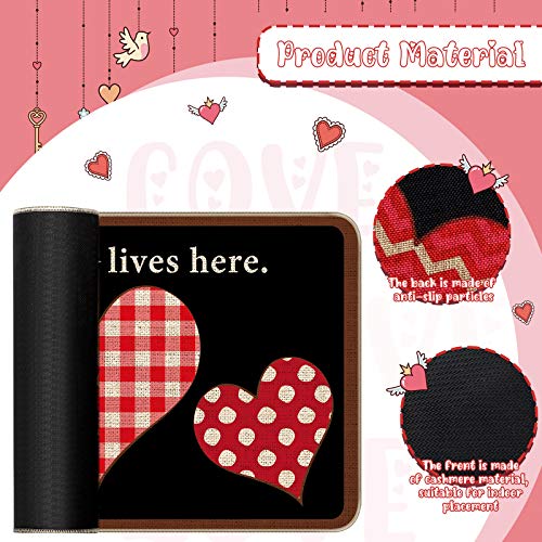 Valentine's Day Doormat Heart Pattern Entrance Mat Bathroom Rugs Non Slip Washable Welcome Mats For Indoor Outdoor Decoration, 28 X 17 Inch #TOP2