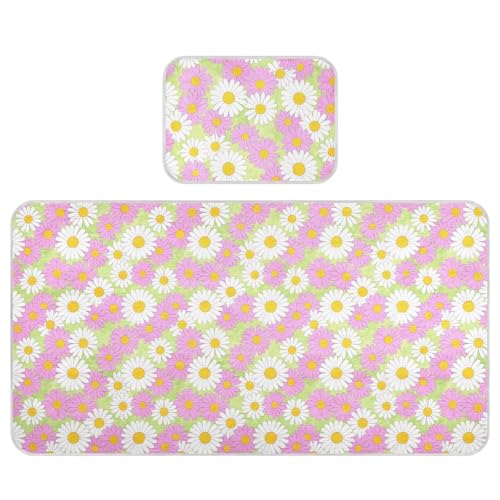 Lovely Daisy Floral Peach White Cooling Baby Crib Mattress 28