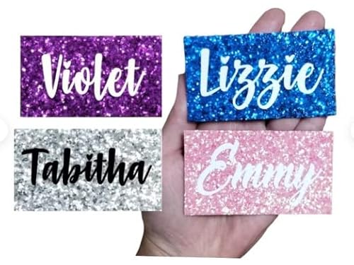 White board locker magnets name Gloss sealed glitter refrigerator decor bling magnetic personalized school teacher students names subject (Cupcake Frosting) 