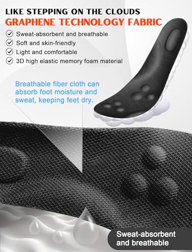 Image of 4D Cloud Insoles for Men and Women,Memory Foam Cloud Shock Absorption Steppers Insole Shoe Sole Inserts Foot Pain Relief Arch Support Work Boot Insole (Black, Men 8~14)