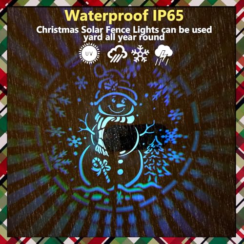 Image of Solar Snowman Christmas Decorations Outdoor Lighted Holiday Display Yard | Color changing solar lantern with snowman projection pattern, waterproof metal Christmas decor for yard, patio and porch.
