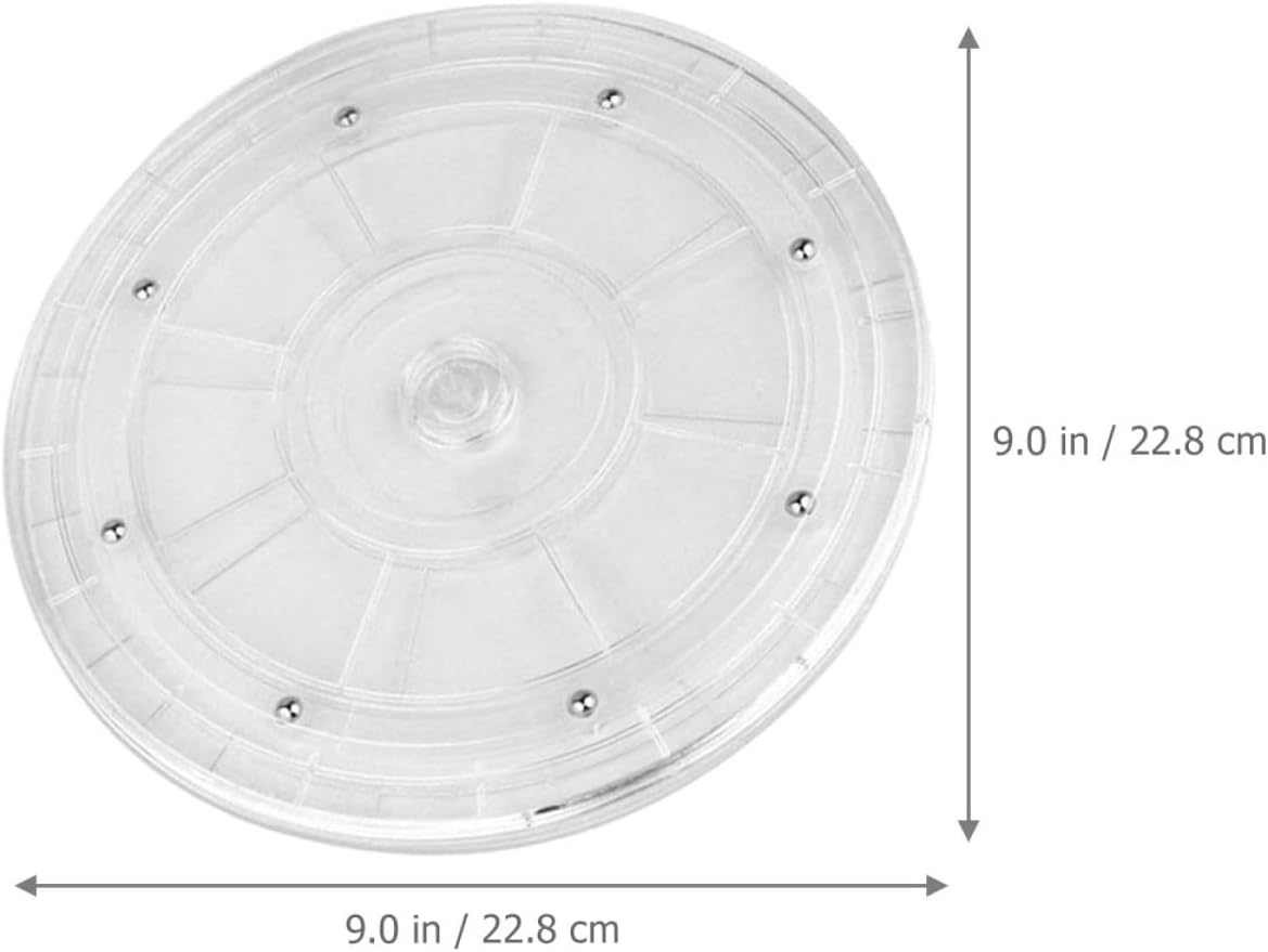 PRETYZOOM 2pcs 9-inch Acrylic Rotating Turntable Lazy Susan Kitchen Spice Holder Multi-Function Round Rotating Tray Organizer for Cabinet and Makeup Storage