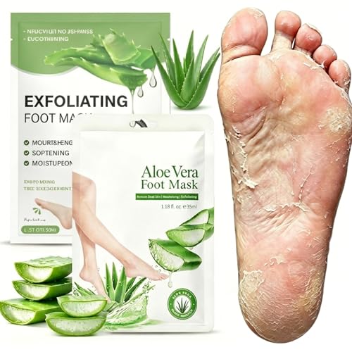 2 Paires Masque Exfoliant Pedi-Peeling, Chaussettes Exfoliantes pour Peaux Sèches, Gommage Callus Soin Peau Morte, Hydratant et nourrissant, Beauté des...