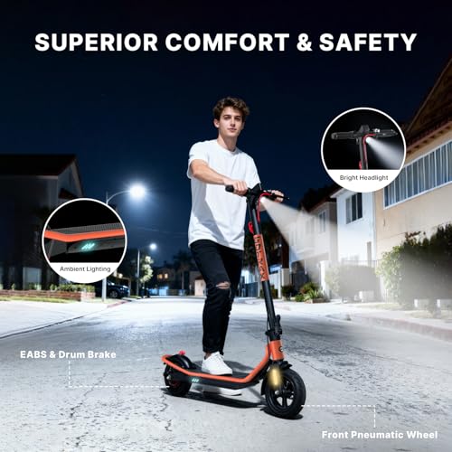 Image of Gotrax Electric Scooter for Adults, Max 12 Mile Range & 15.5Mph by 250W Motor, 8.5 inch Front Air & Rear Solid Tires, Max Load 220lbs & Big Display with Cruise Control, Foldable EScooter EABS & Drum Brake
