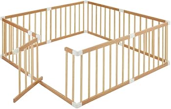 Amazon.co.jp: カトージ 木製ベビーサークル 扉付き 形組み替え可能