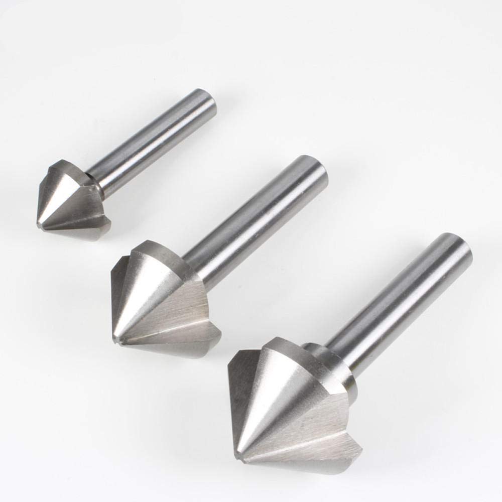 Set punte per trapani 4 punte da trapano svasatore smussatura 60 gradi HSS 3 scanalatura 5-60mm (4 5/5/6 3/8 3/10 4/12 4/14/16 5/18/20 5/23/25/30/35/40 / 45/50 / 60mm) -45mm