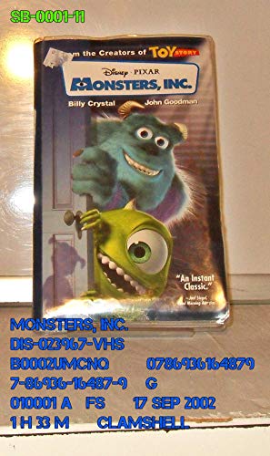 Monsters, Inc. [VHS]