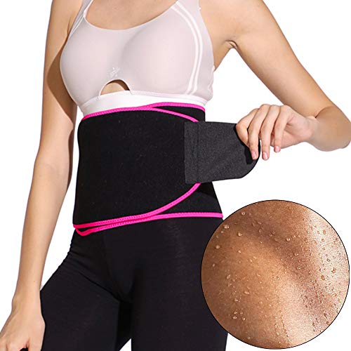 Faja Reductora Adelgazante de Neopreno Faja Lumbar Ajustable Cinturon Lumbar Elástica Faja Adelgazar Vientre Plano para Mujer y Hombre, Acelera la Perder Peso, Quema Grasa, Efecto Sauna(Rosa, S)