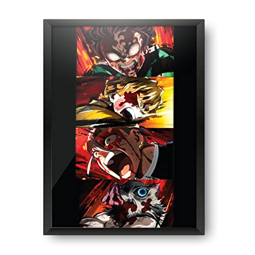 Image of MCSID RAZZ Metal, Plastic, Paper - Demon Slayer Anime A4 Poster (with Frame) - Anime Merchandise for Fans /Lovers (Final Blow)