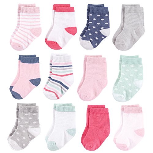 Image of Hudson Baby Baby Girls' Cotton Rich Newborn and Terry Socks