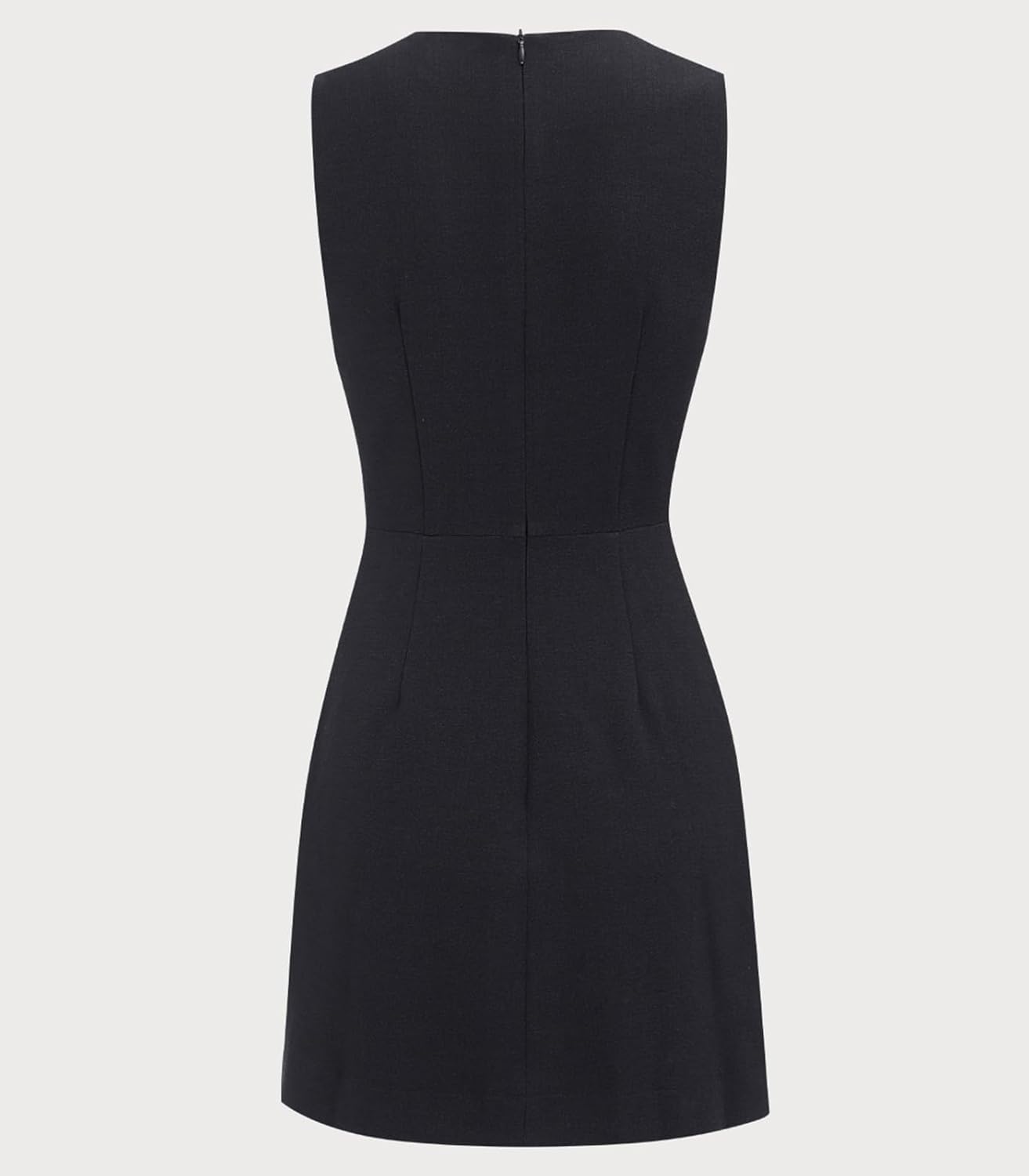 RIHOAS Black Elegant A Line Mini Dress - V-Neck Sleeveless Formal Cocktail Wedding Guest Dress for Women - Image 3