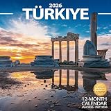 2026 Wall Calendar Türkiye Planner Calendar, Hangable Monthly Wall Calendar with Large Blocks for Organizing & Planning, Academic Schedule, Home, Office & family, Thick & Sturdy Paper (12"x24" Open)