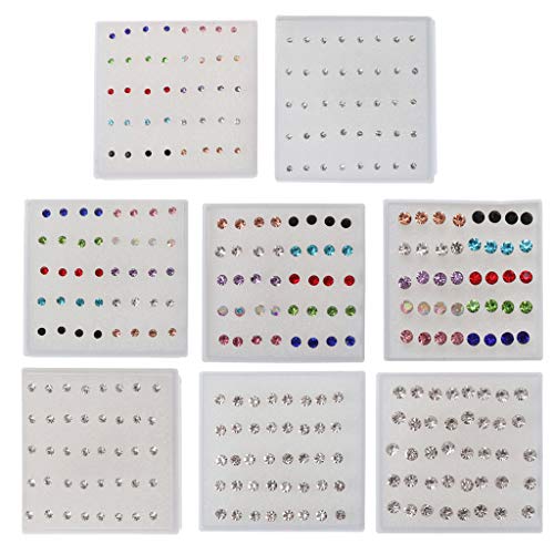 20 Pairs Colorful Faux Rhinestone Earring Stud Ear Bone Nail Stud Earrings Jewelry Accessories Gift4