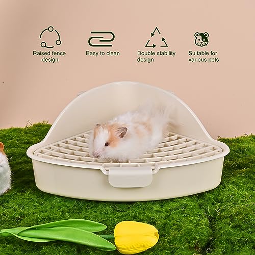 RUBYHOME Triangle Potty Trainer Corner Litter Bedding Box Pet Pan for Baby Rabbit, Chinchillas, Small Guinea Pigs, Ferret, Galesaur - Thumbnail 5