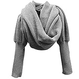 Winter Warm Knitted Wrap Scarf Shawl Cape with Sleeve for Women Autumn Winter Fashion Sweater Shawl Wraps Cape