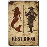 Hobbspring 1 pieza rectangular de metal cartel de chapa pirata sirena vintage cartel de hierro póster 20 x 30 cm estilo leyendas occidentales arte de pared decoración para tienda bar club Halloween