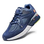 FitVille Mens Extra Wide Fit Trainers Comfortable Running Sneakers Lightweight Walking Shoes for Flat Feet Plantar Fasciitis, Majolica Blue, 10 UK Wide